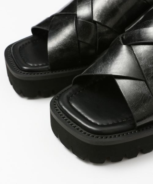 「JEANASIS」 フラットサンダル LARGE ブラック レディース_画像7