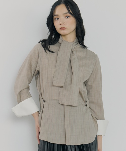 美品◆【STUDIOUSステュディオス】◆フリルベスト付ブラウスシャツ◆オフィス 美品◇【STUDIOUSステュディオス】◇フリルベスト付ブラウスシャツ