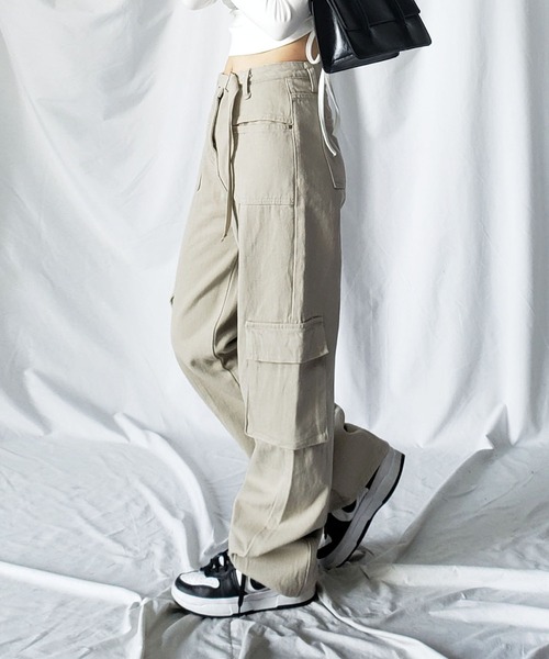 「me+em select」 デニムパンツ MEDIUM グリーン レディース_画像3