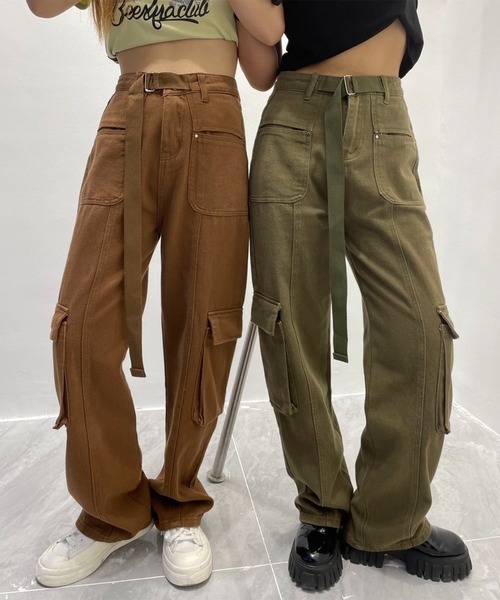 「me+em select」 デニムパンツ MEDIUM グリーン レディース_画像4