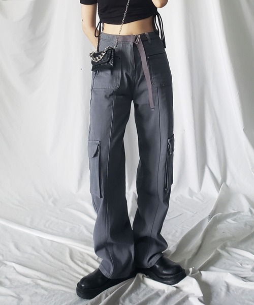 「me+em select」 デニムパンツ MEDIUM グリーン レディース_画像6