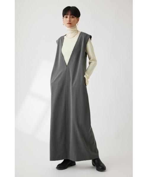 「crie conforto」 サロペットスカート MEDIUM グレー レディース_画像2