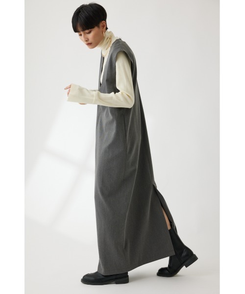 「crie conforto」 サロペットスカート MEDIUM グレー レディース_画像3