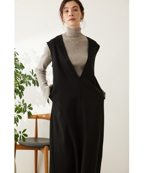 「crie conforto」 サロペットスカート MEDIUM グレー レディース_画像6