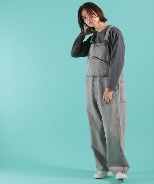 niko and…（ニコアンド） オーバーオール LARGE グレー レディース
