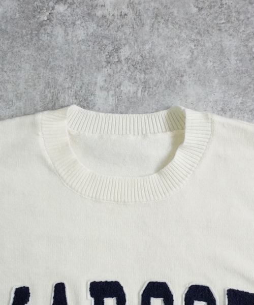 Emma（エマ） ニット セーター ワッペン刺繍ロゴニットプルオーバー