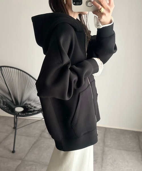 「Eclat one」 ジップアップパーカー FREE アイボリー レディース_画像3