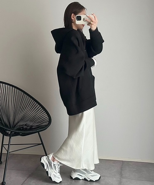 「Eclat one」 ジップアップパーカー FREE アイボリー レディース_画像7