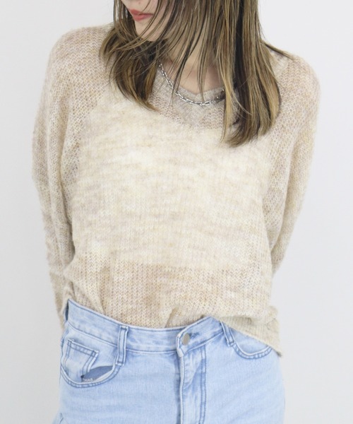 「Reurie'」 長袖ニット FREE グリーン レディース_画像8