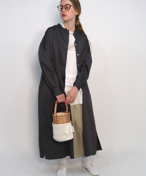 「haupia」 長袖ワンピース 38 グレイッシュブルー レディース_画像5