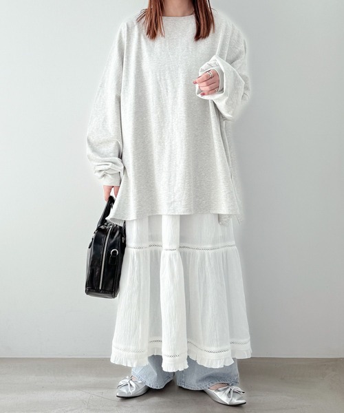 「Heather」 長袖カットソー FREE チャコールグレー レディース_画像8