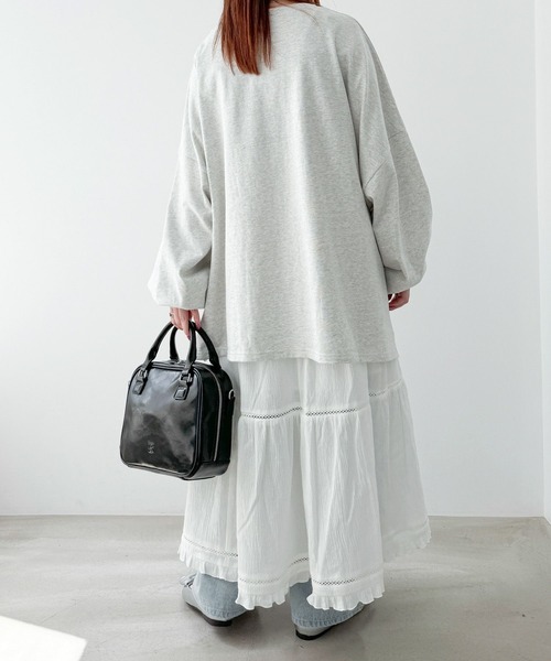 「Heather」 長袖カットソー FREE チャコールグレー レディース_画像9