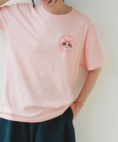 mmts（マミタス） tシャツ 半袖 ラブリーピンク刺繍 Tシャツ 旅行