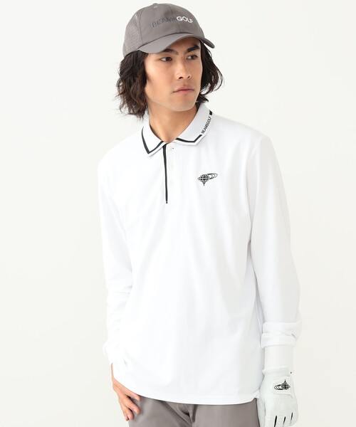 BEAMS GOLF（ビームス ゴルフ） 長袖ポロシャツ M ホワイト メンズ