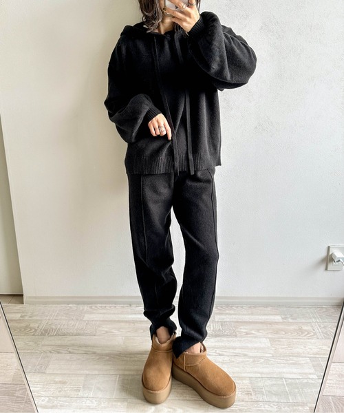 「AMELY」 「La-gemme」長袖ニット M ブラック レディース_画像3