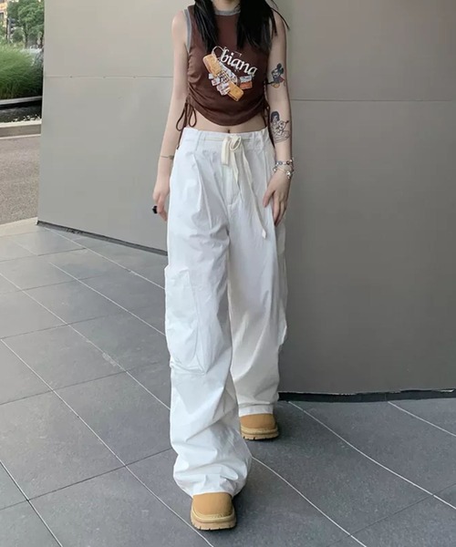 「almo」 「sevens」カーゴパンツ FREE ホワイト レディース_画像2