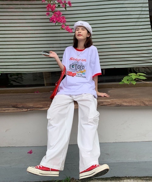 「almo」 「sevens」カーゴパンツ FREE ホワイト レディース_画像3