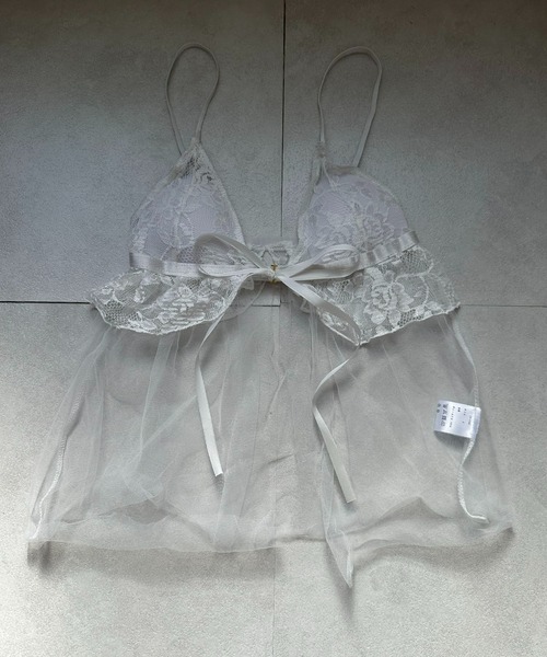 VIBGYOR 「2点セット」フロントリボン シアーレース ランジェリー