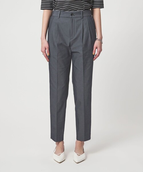 スラックス パンツ 「size SHORT/TALLあり」Daily Chic タック スリム パンツ レディースの画像