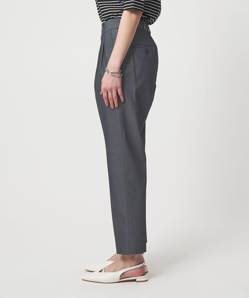 スラックス パンツ 「size SHORT/TALLあり」Daily Chic タック スリム パンツ レディースの画像