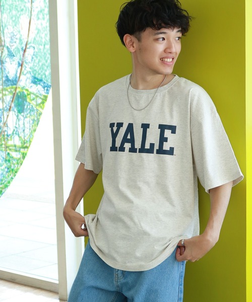 「ZIP FIVE」 「yale university」半袖Tシャツ LARGE グレー メンズ_画像5