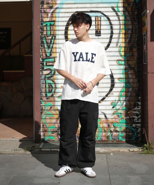 「ZIP FIVE」 「yale university」半袖Tシャツ LARGE グレー メンズ_画像7