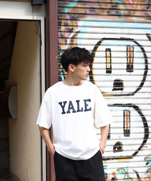 「ZIP FIVE」 「yale university」半袖Tシャツ LARGE グレー メンズ_画像8