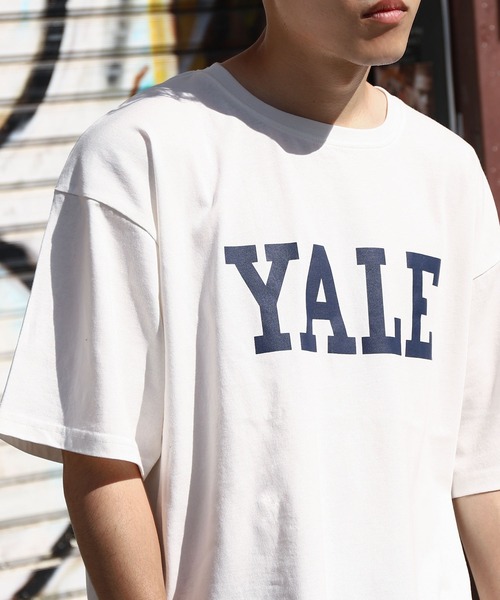 「ZIP FIVE」 「yale university」半袖Tシャツ LARGE グレー メンズ_画像9