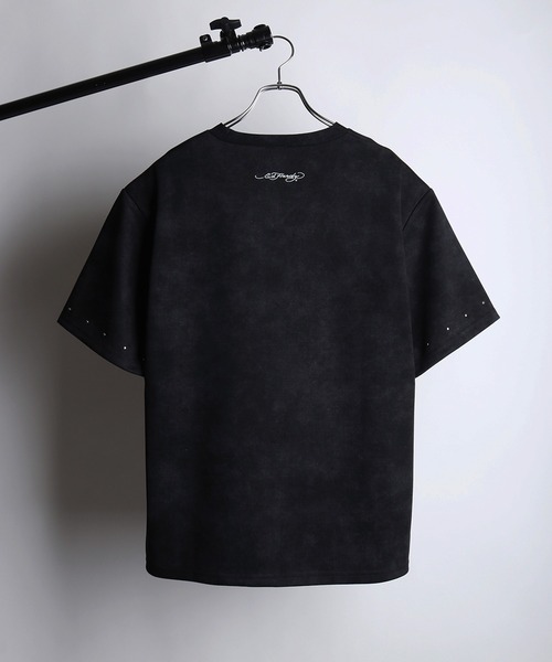 SCULPTOR x Ed Hardy ブラック Tシャツ S Ed Hardy（エド・ハーディー） tシャツ クロススタッズ 半袖Tシャツ