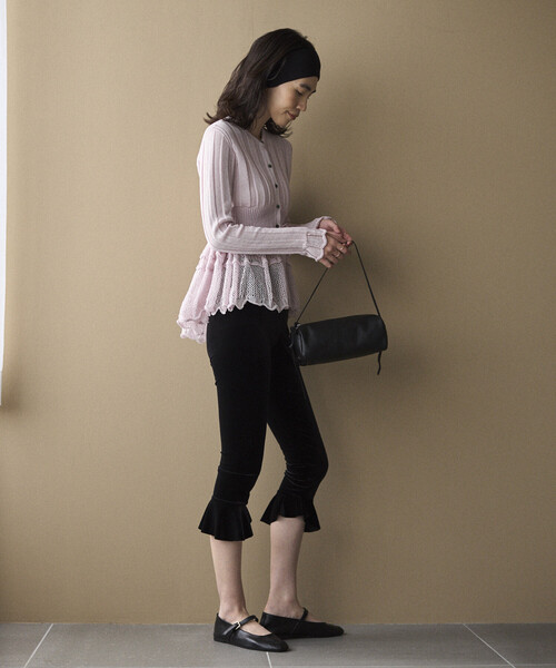 レギンス スパッツ SIMONE WILD/シモーネワイルド VELVET VOLANT CAPRI