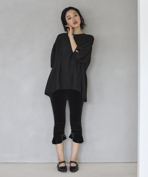 レギンス スパッツ SIMONE WILD/シモーネワイルド VELVET VOLANT CAPRI