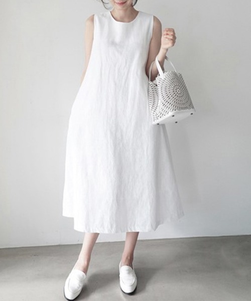 「Miniministore」 ノースリーブワンピース X-LARGE ホワイト レディース_画像2