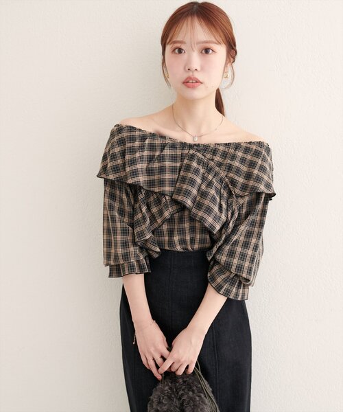 「natural couture」 長袖ブラウス FREE オフホワイト レディース_画像3