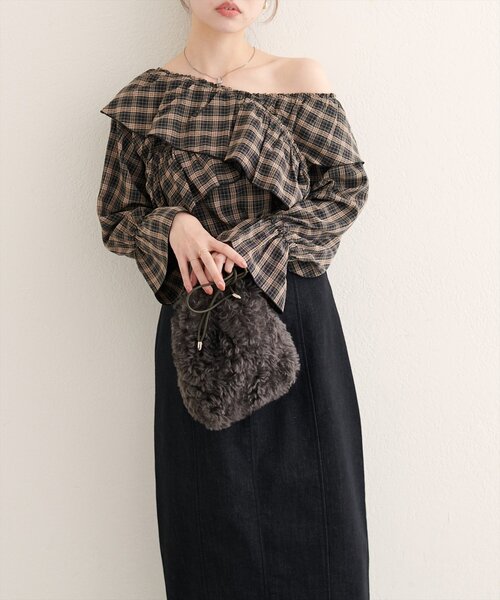 「natural couture」 長袖ブラウス FREE オフホワイト レディース_画像4