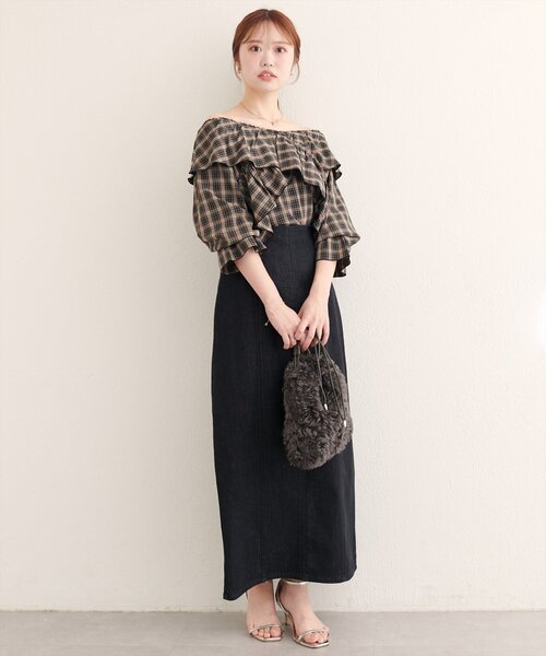 「natural couture」 長袖ブラウス FREE オフホワイト レディース_画像5