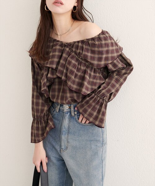 「natural couture」 長袖ブラウス FREE オフホワイト レディース_画像8
