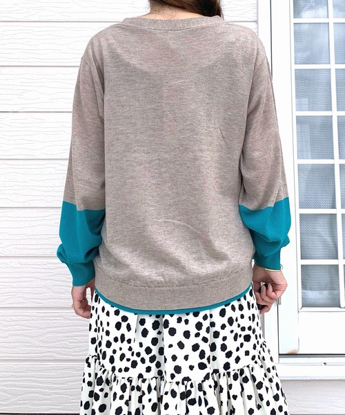 「Q」 ニットカーディガン MEDIUM ベージュ レディース_画像4