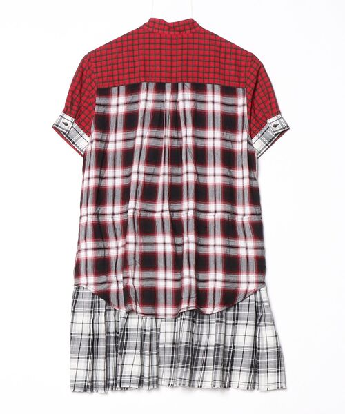 「DIESEL」 チェック柄半袖チュニック X-SMALL レッド レディース_画像2