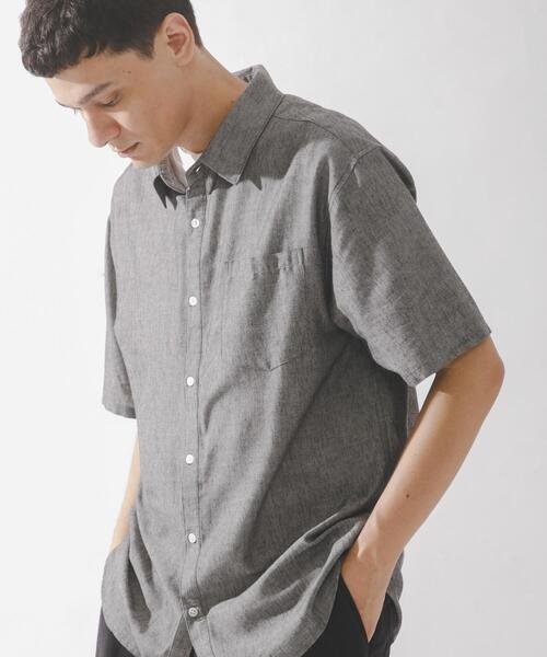 URBAN RESEARCH Sonny Label シャツ 半袖 接触冷感リネン混ショート