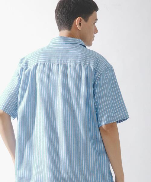 お値下げ　リネン混 半袖シャツ ブルー系　23区　新品 URBAN RESEARCH Sonny Label シャツ 半袖 接触冷感リネン混ショート