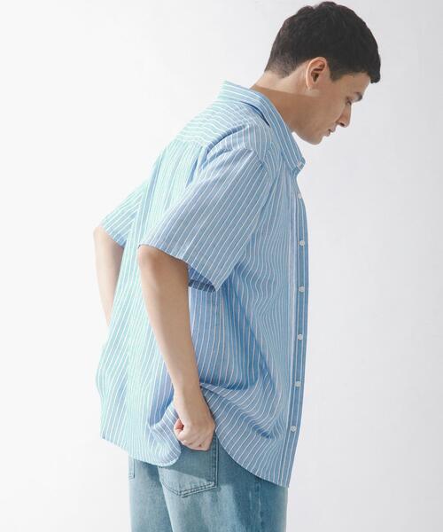 お値下げ　リネン混 半袖シャツ ブルー系　23区　新品 URBAN RESEARCH Sonny Label シャツ 半袖 接触冷感リネン混ショート
