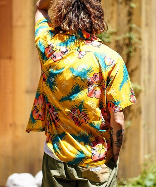 「BANKS」 「BANKS JOURNAL」半袖シャツ LARGE イエロー メンズ_画像6
