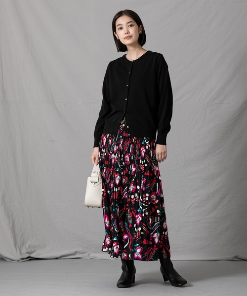 「Gready Brilliant」 フレアスカート 38 ブラック×ピンク レディース_画像2