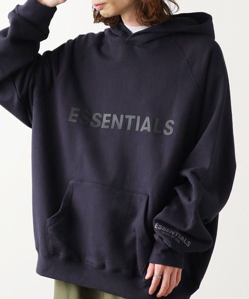 ESSENTIALS ブラック フード付きパーカー FEAR OF GOD フィアオブゴッド fog essentials パーカー メンズ