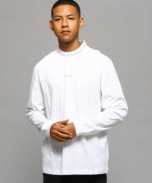 Calvin Klein（カルバン・クライン） tシャツ ロゴ ジャカード ロング 