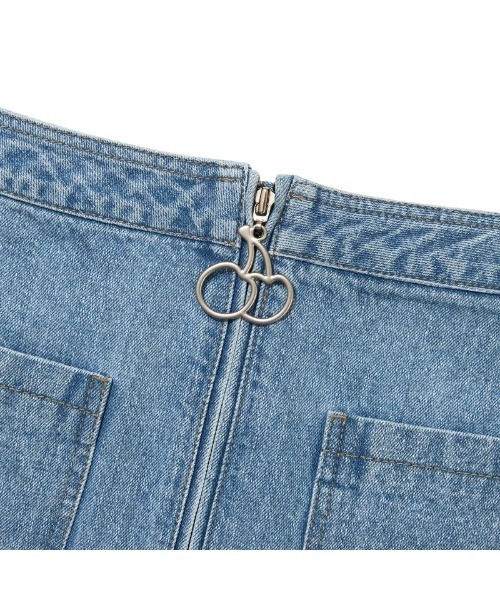 デニムスカート KIRSH CHERRY ZIPPER DENIM SKIRT/チェリー