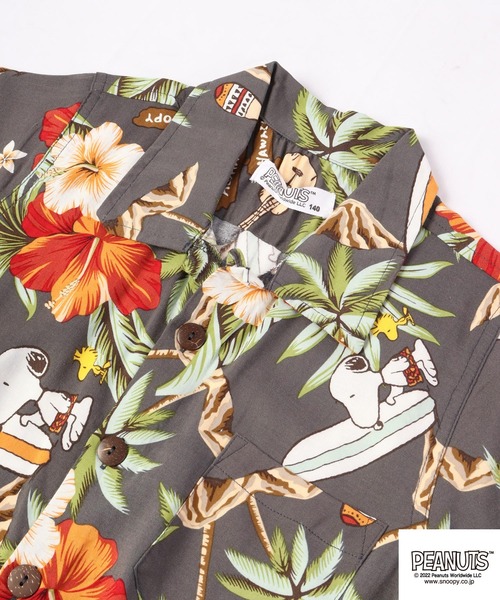 PEANUTS ブラウス シャツ スヌーピー キッズ アロハシャツ キッズ 子供