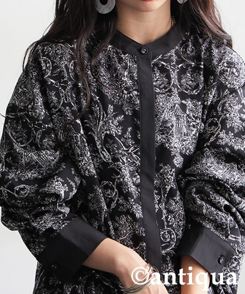 antiqua ブラウス シャツ トップス 柄シャツ レディース