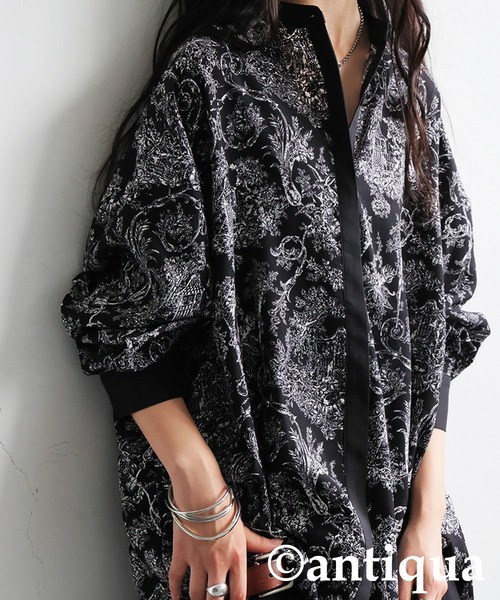 antiqua ブラウス シャツ トップス 柄シャツ レディース