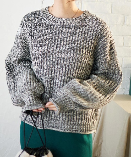 レディース ニット ショート丈 ニット セーター ショート丈MIXニットトップス レディース : ZOZOTOWN